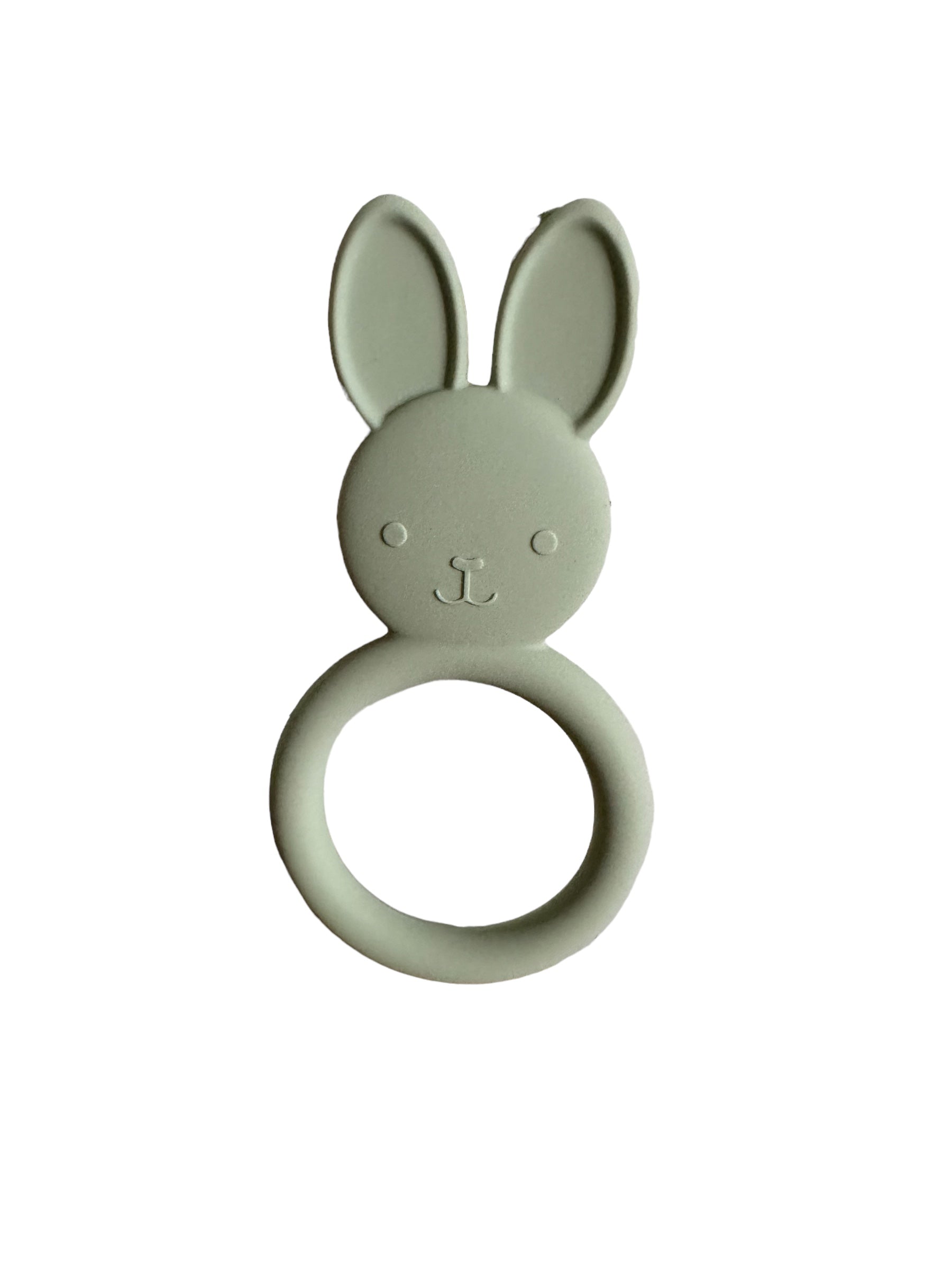 Baby bidering i silikone - grøn kanin