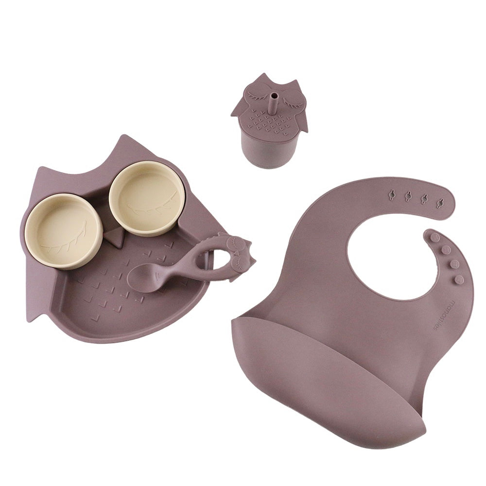 Silicone children's plate - Plum