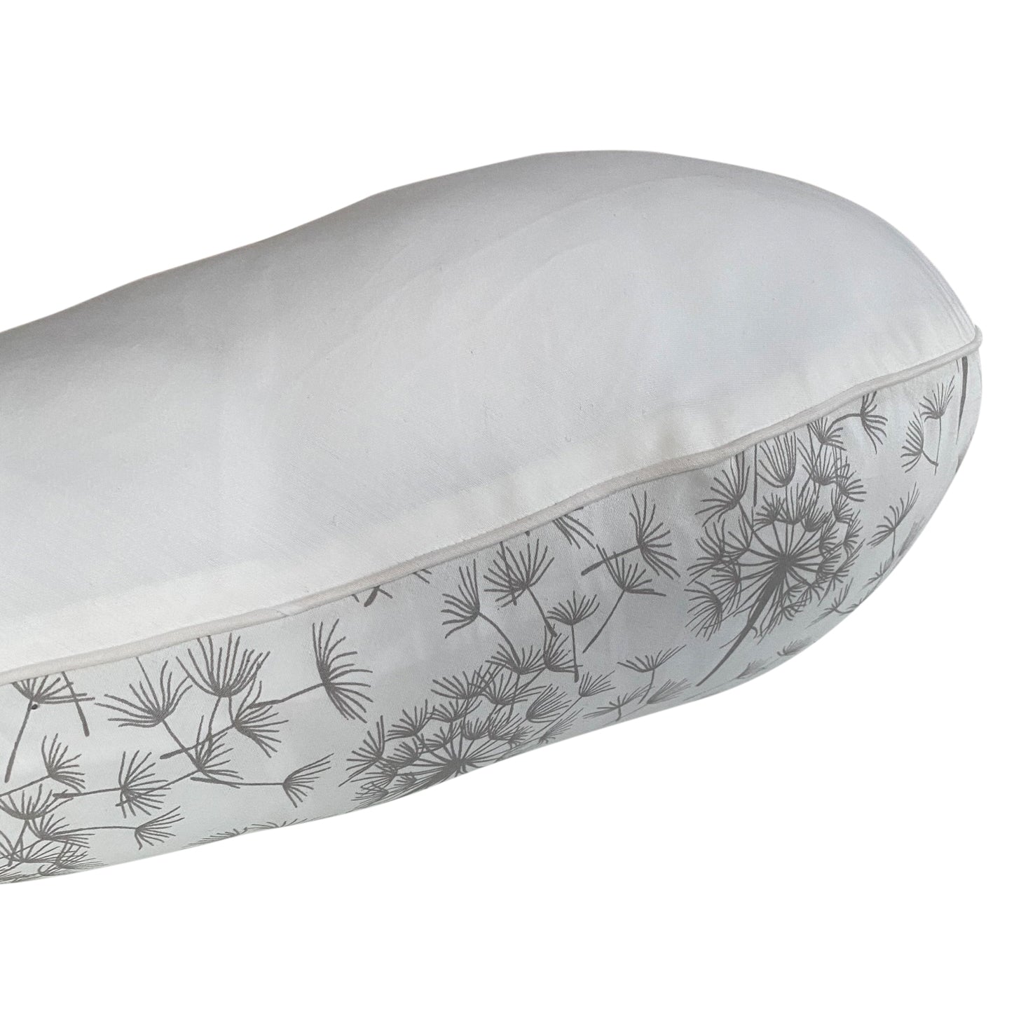 Ammepude i farven hvid dandelion der viser undersiden af puden