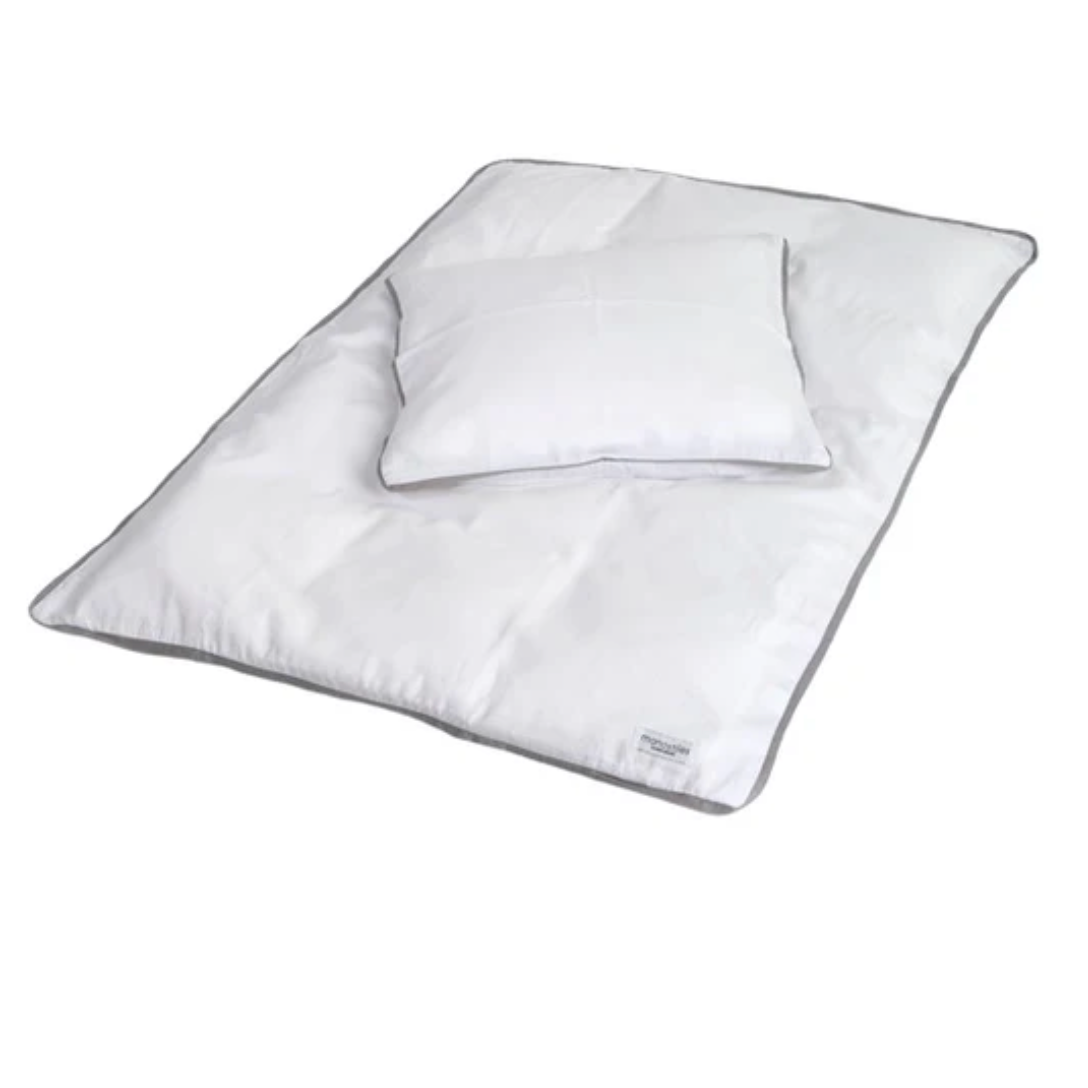Baby bedding - White with gray border