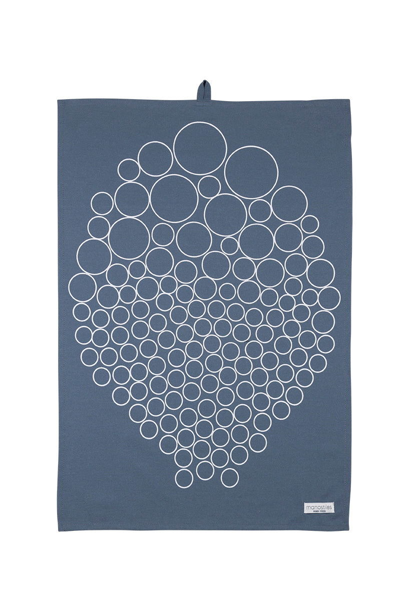 Viskestykke - Blå m. dots - Manostiles Danish Design