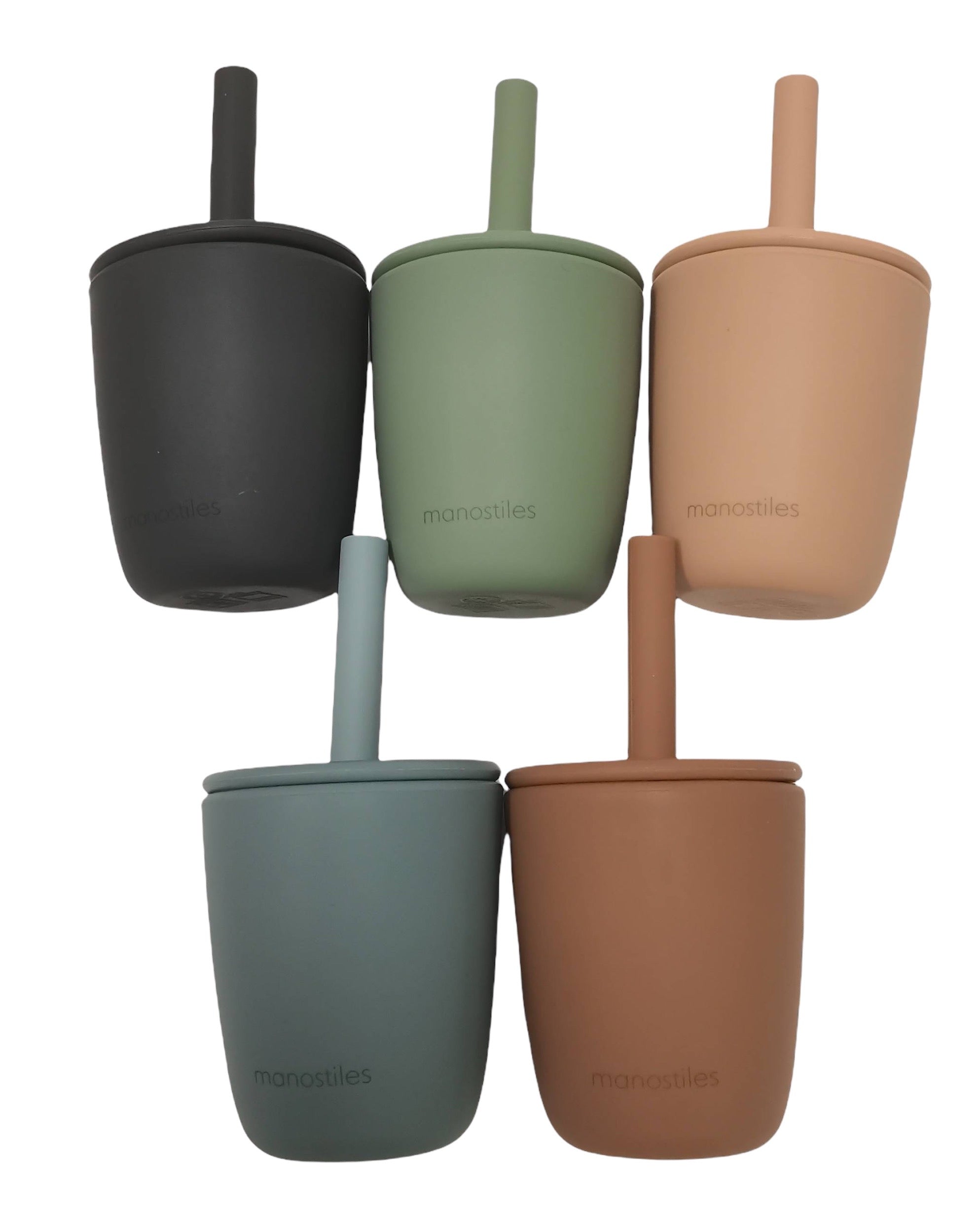 Børnekop i silikone - Grå - Manostiles Danish Design