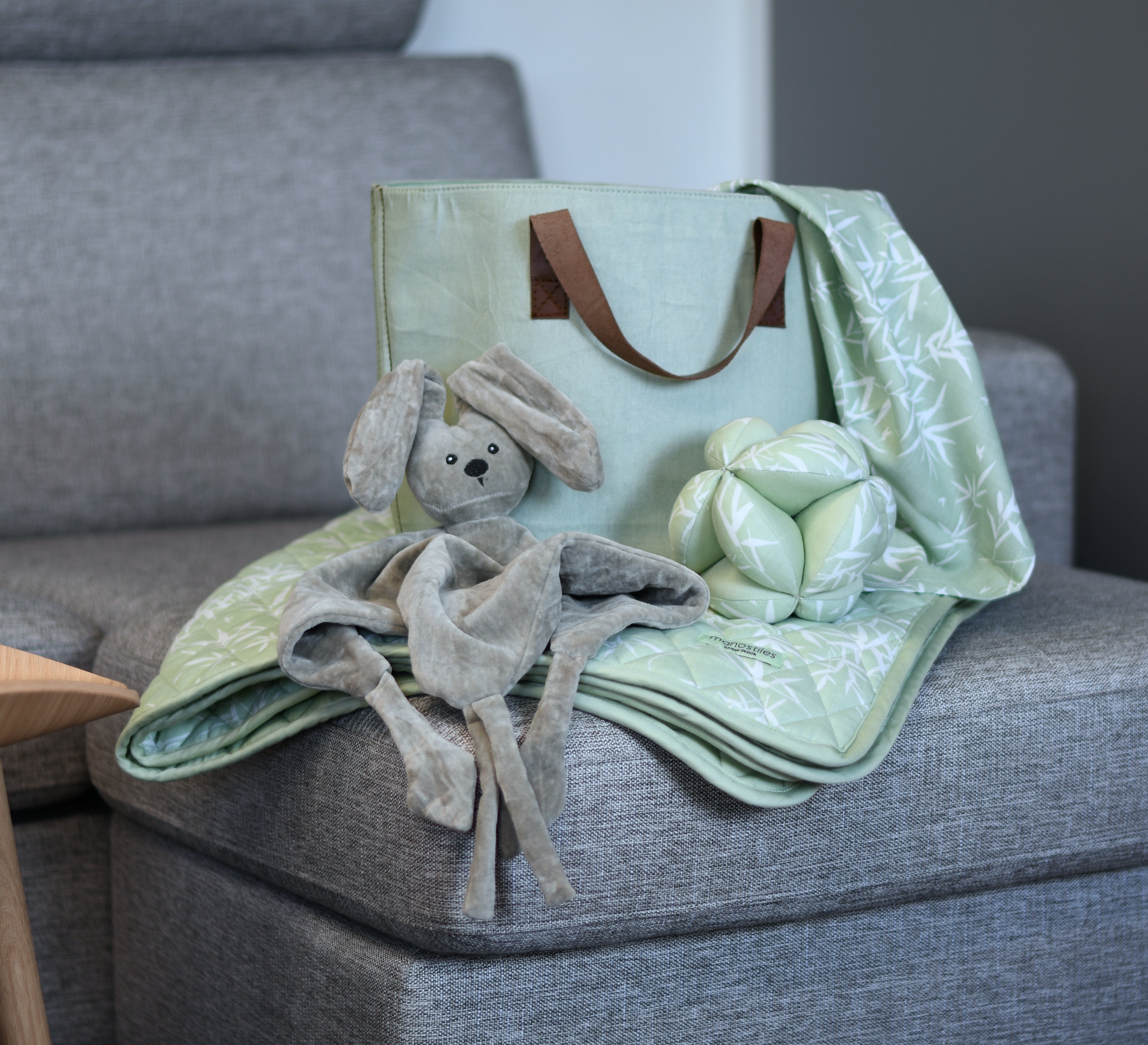 Opbevaringskurv, stor - Soft matcha - Manostiles Danish Design