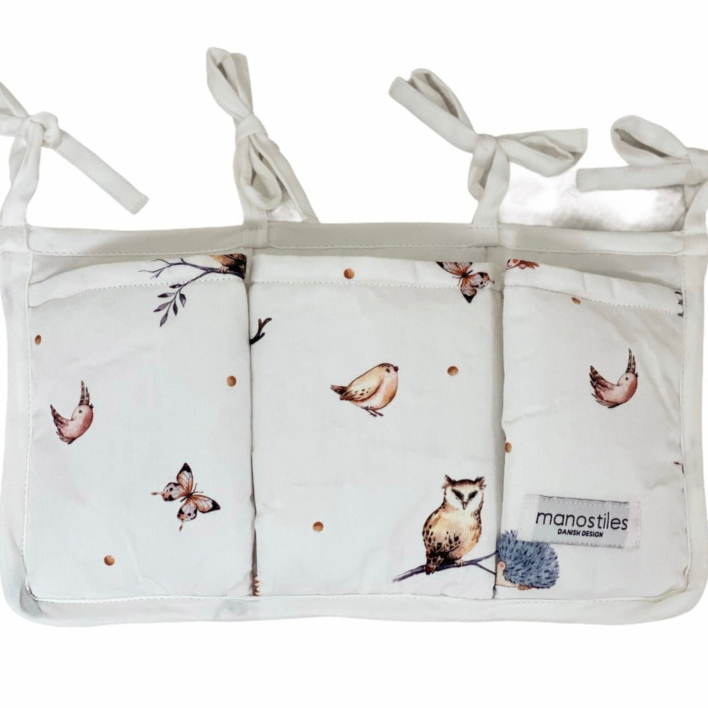Sengelomme - Hvid, Skovens Dyr - Manostiles Danish Design