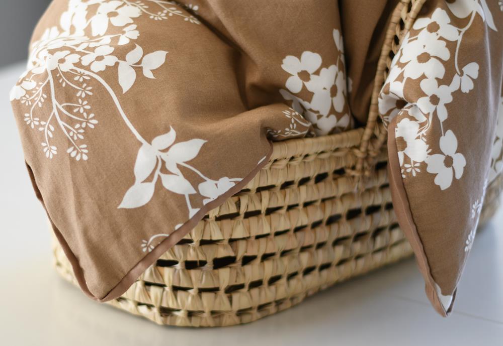 Junior sengetøj - Brun, Vilde Blomster - Manostiles Danish Design