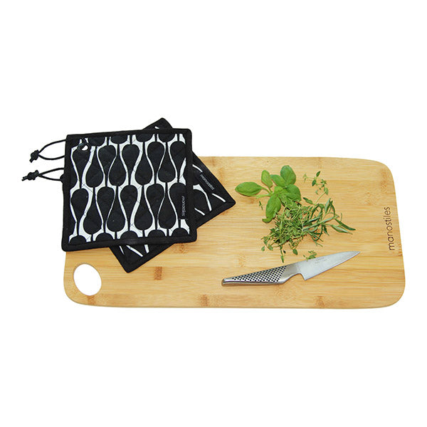 Forklæde - Sort og hvid m. seeds - Manostiles Danish Design