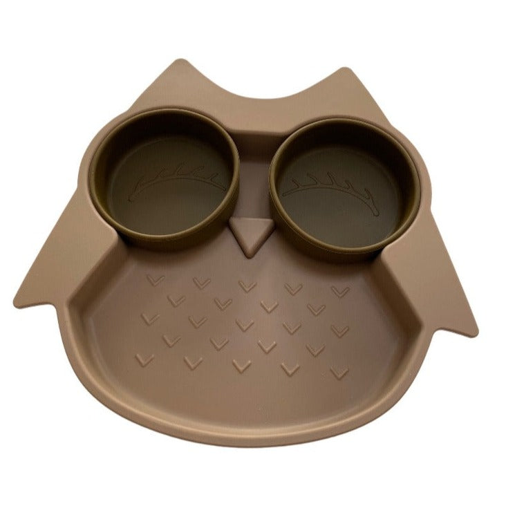 Børnetallerken i silikone - Brun - Manostiles Danish Design