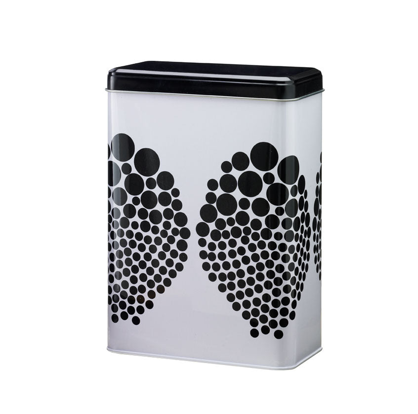 Dåse - Hvid m. sort small dots - Manostiles Danish Design