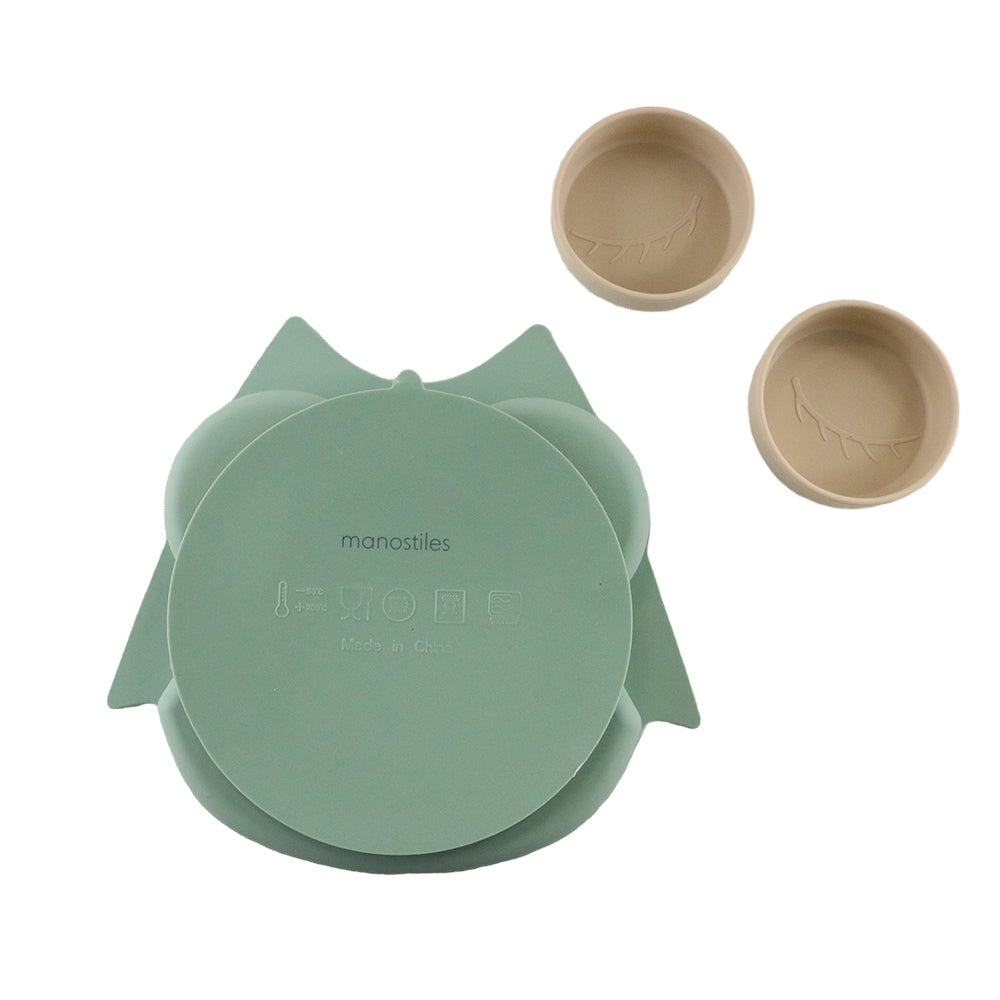 Børnetallerken silikone - Grøn - Manostiles Danish Design