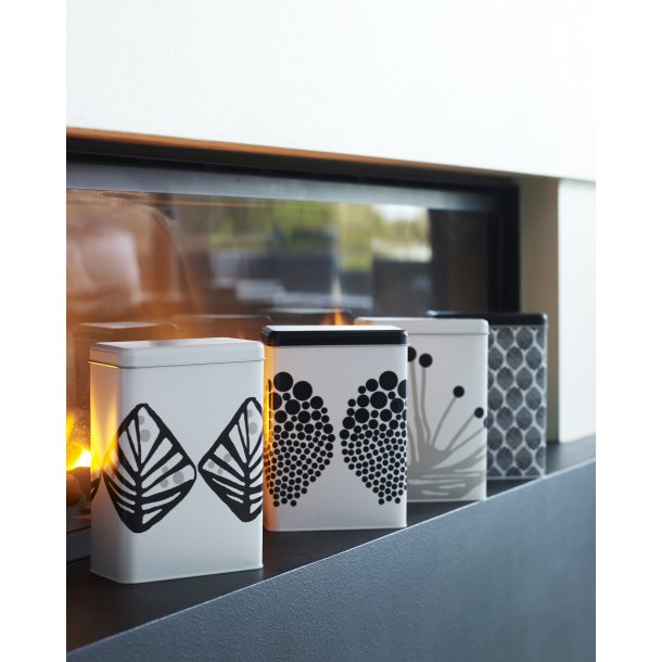Dåse - Hvid m. sort dots - Manostiles Danish Design