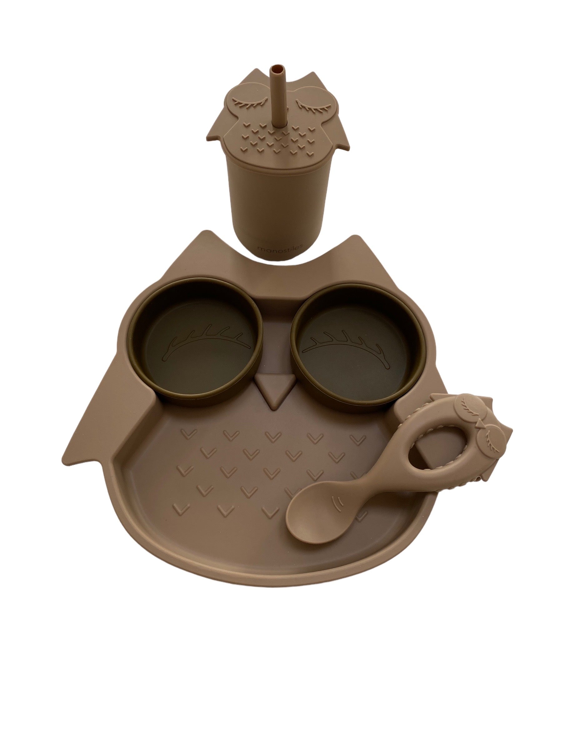 Børnetallerken i silikone - Brun - Manostiles Danish Design