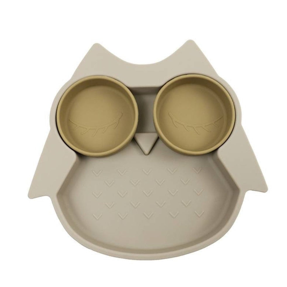 Børnetallerken i silikone - Beige - Manostiles Danish Design