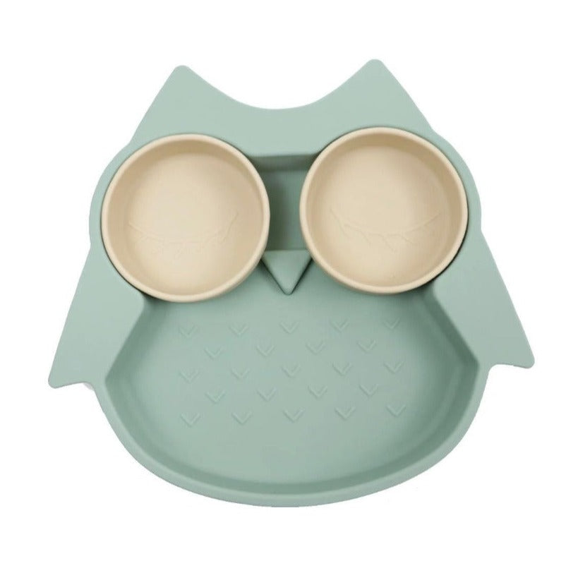 Børnetallerken silikone - Grøn - Manostiles Danish Design