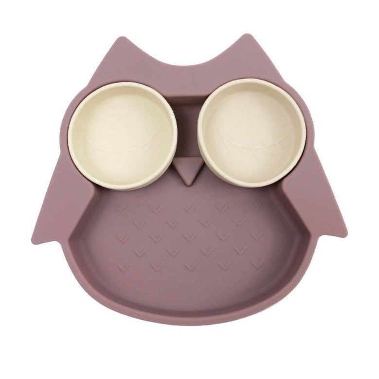 Børnetallerken i silikone - Blomme - Manostiles Danish Design