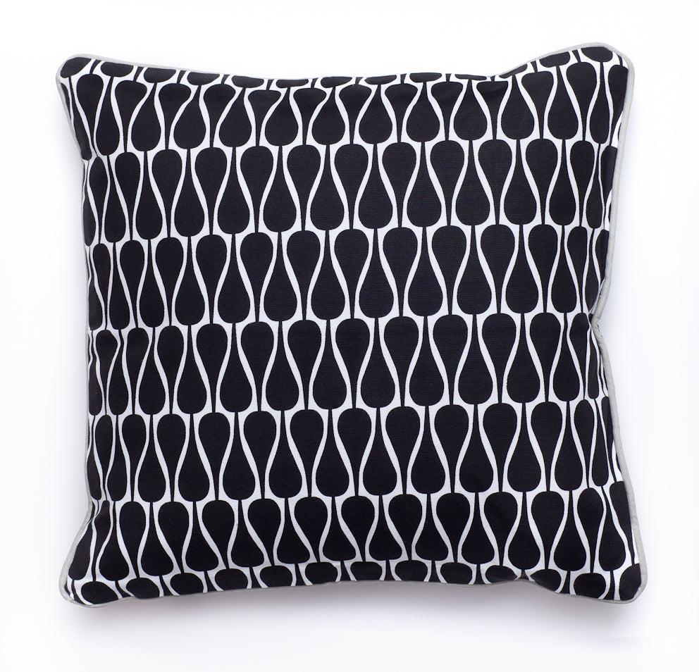Pyntepude - Sorte & hvide Seeds 40x40 - Manostiles Danish Design