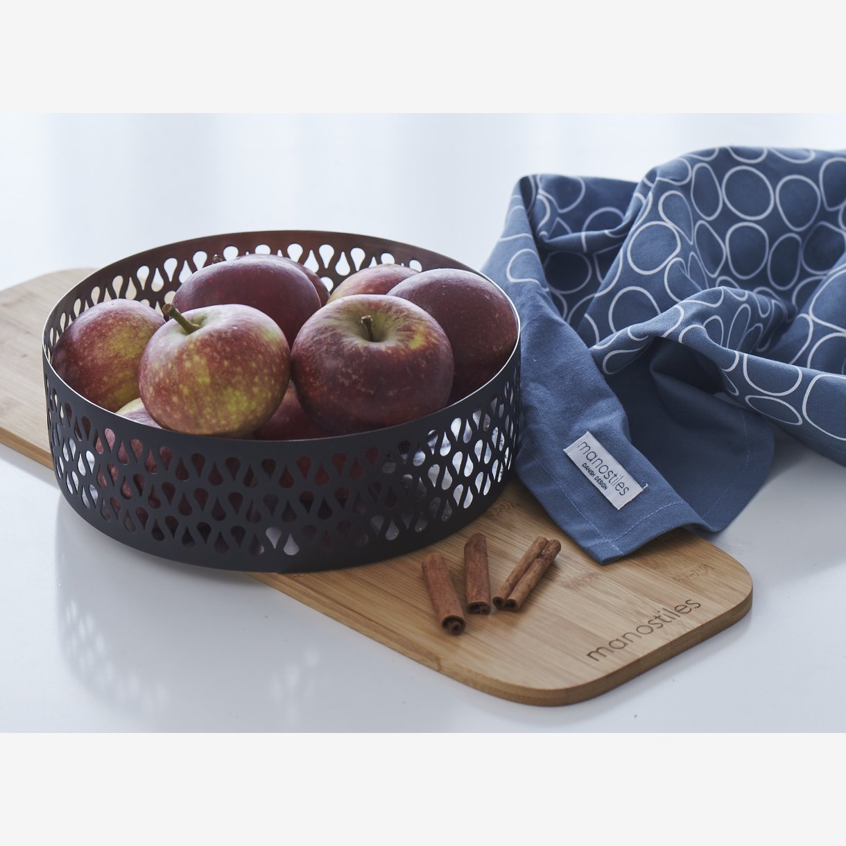 Viskestykke - Blå m. dots - Manostiles Danish Design