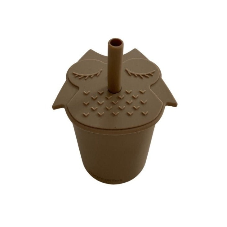 Børnekop i silikone - Brun - Manostiles Danish Design