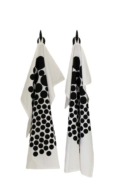 Viskestykker - Hvid og sort m. dots - Manostiles Danish Design