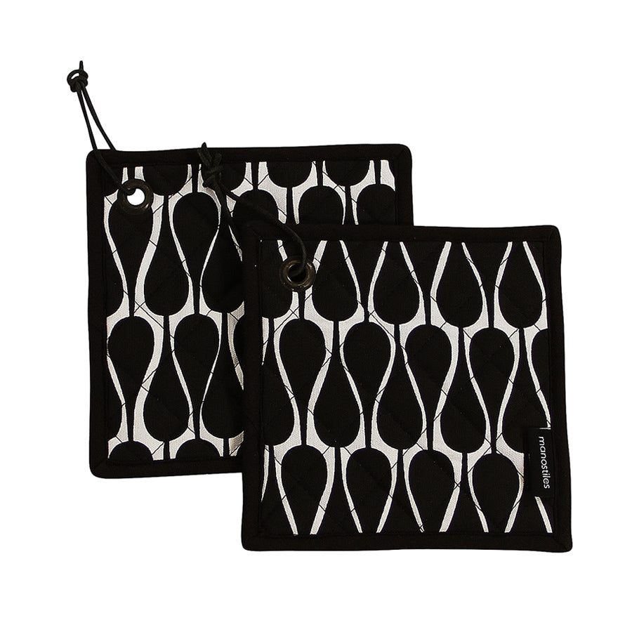 Grillhandske - Sort m. hvide seeds - Manostiles Danish Design 