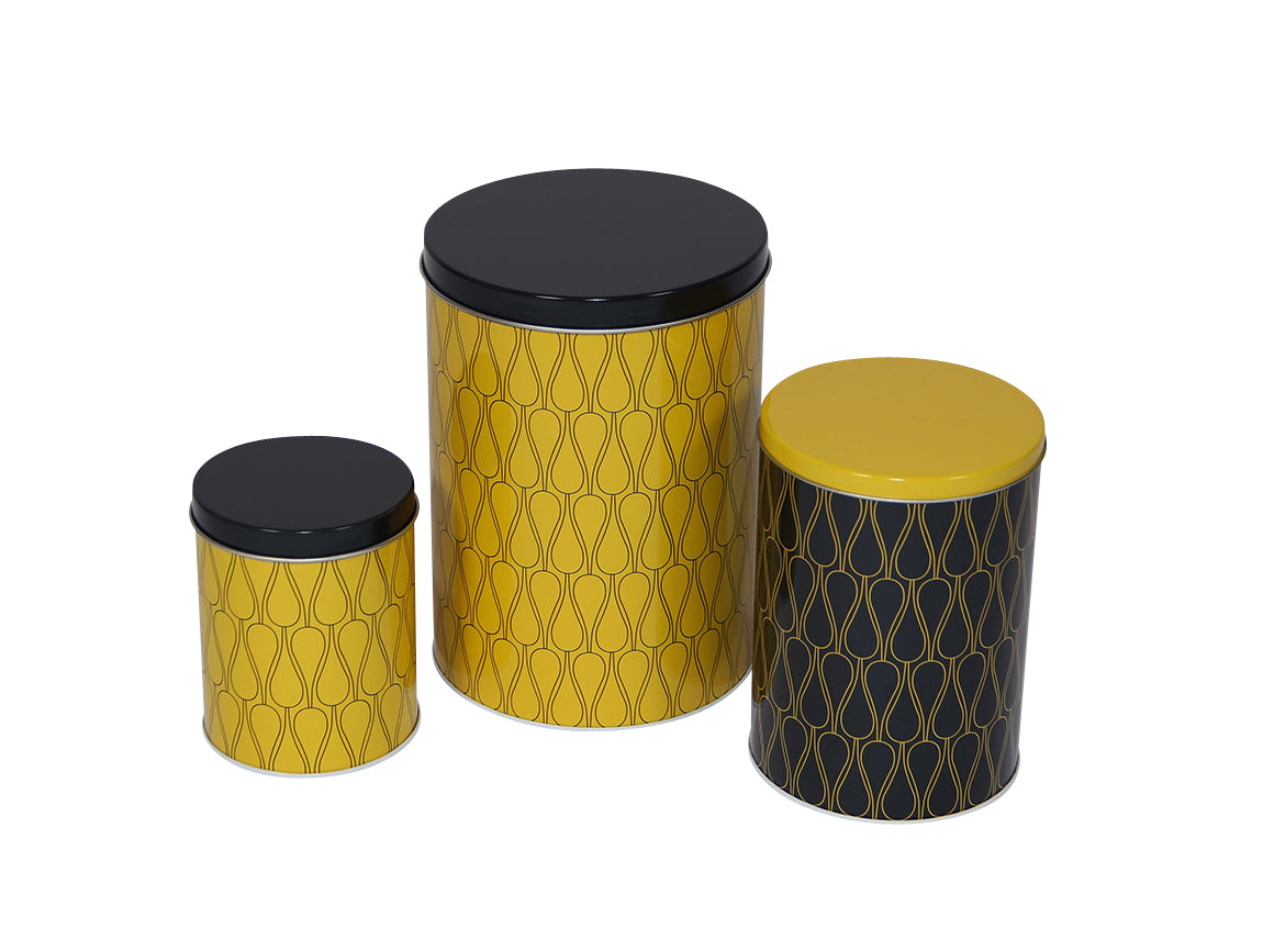 Opbevaringsdåser - Kagedåser 3 styk gul - Manostiles Danish Design 