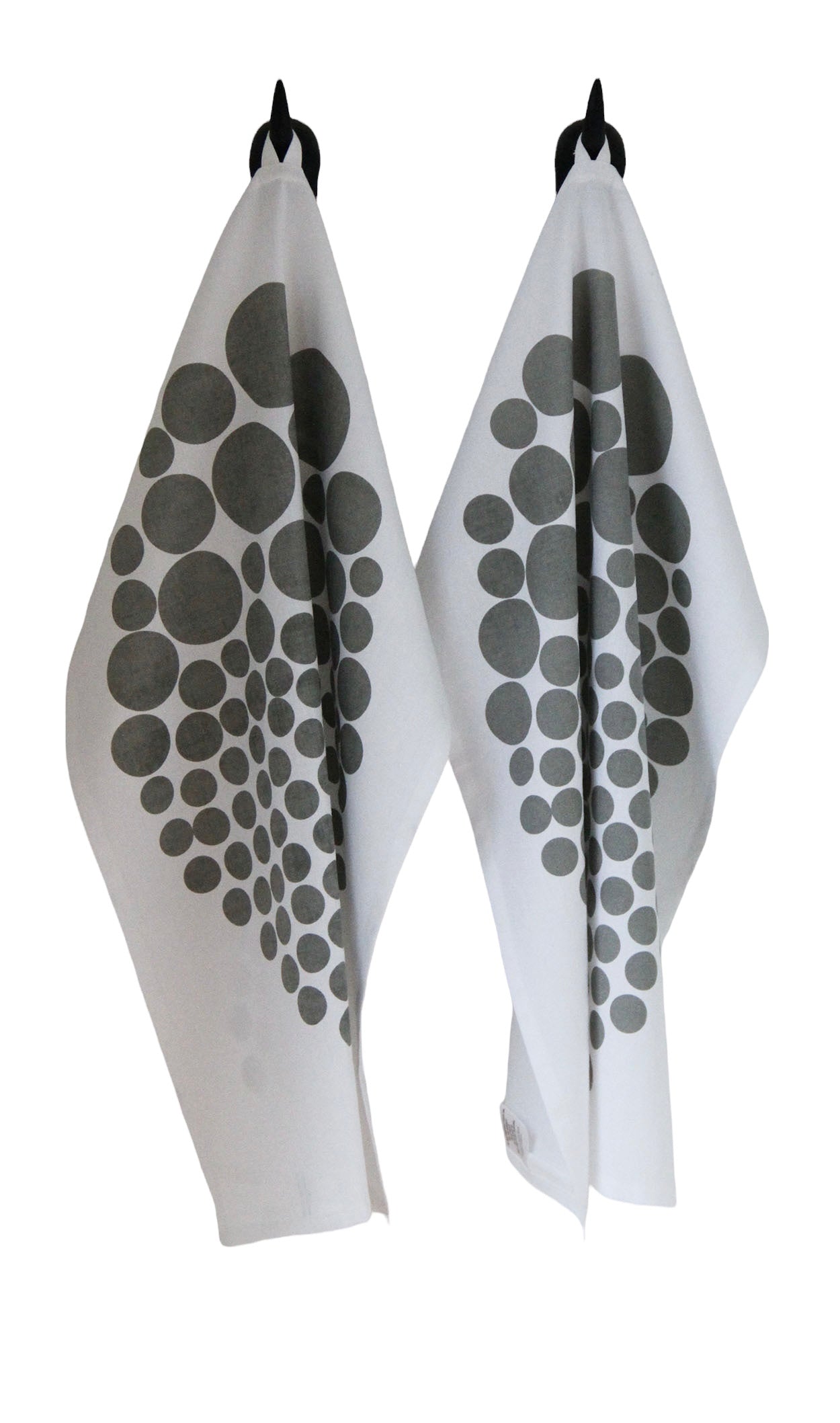 Viskestykker - Hvid & grå m. dots - Manostiles Danish Design 